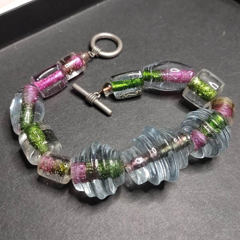 9.5 Inch Chunky Heavy Glass Bead Anklet Or Bracelet
